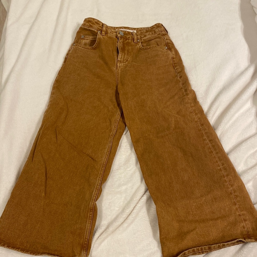Asos camel colored coulette style jeans